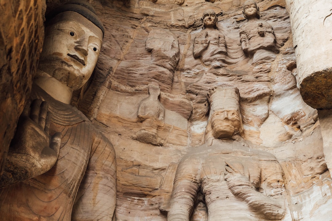 a group of statues