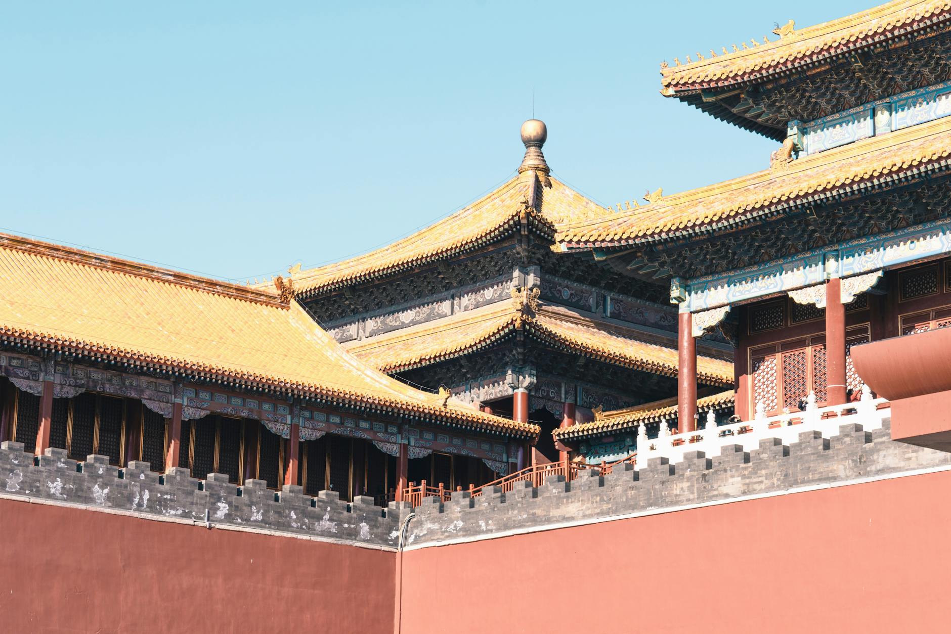 Capture of the iconic Forbidden City showcasing traditional Chinese architecture in Beijing.